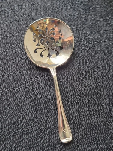 Antique Gorham Sterling Silver Pierced Bonbon Nut Spoon PAT 1904 Floral Serving
