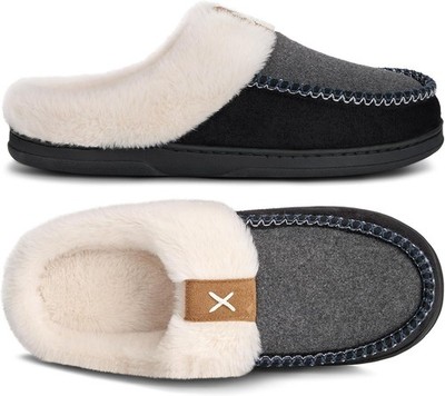 Memory Foam Fluffy Men Slippers Moccasin Slip On Hous Casual Comfortable