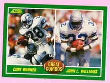 1989 Score Football Great Combos #278 Curt Warner & John L. Williams