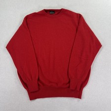The Scotch House Sweater Mens 44 Red 100 Lambswool Knit Crewneck Scotland