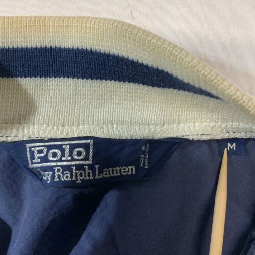 Giacca bomber vintage Polo Ralph Lauren blu medio bottoni a pressione anni 90 - Foto 3 di 9