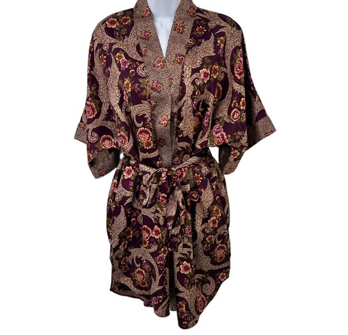 Katheryn Womens Floral Robe Size L Mixed Print Tied Waist - Bild 1 von 13