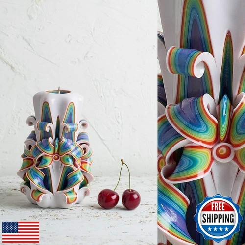 Evecandles Decorative Candles for Home Decor - Carved Candles Long Burning Ha