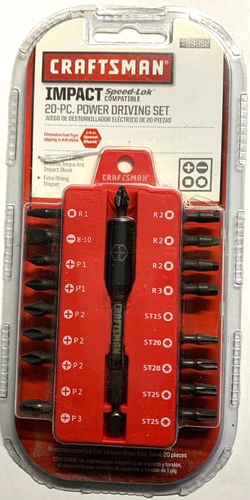Craftsman 20-pc Power Drining Drill Bit Set, Open Package, 2-bits missing