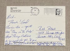 Bob Costas Olympics Authentic Original Autographed Signed Postcard To Designer