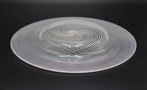 1920s MURANO Glass White & Pink Filigrana 12" Salver Attributed to Venini - Picture 4 of 10