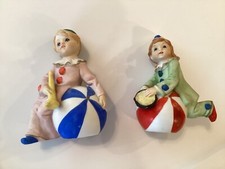 Vintage Capodimonte Ginori Boy Girl Clowns On Ball Signed 5”