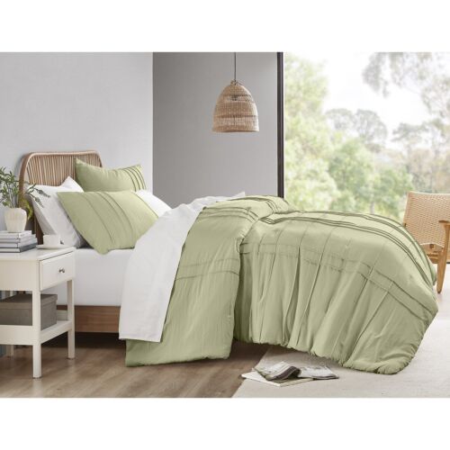 Textured Soft Pleated Comforter Set Lightweight Washed Bedding Twin Queen King - Picture 50 of 92