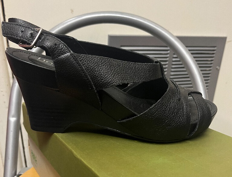 HOTTER LADIES BLACK WEDGE SHOES SIZE 7 BNIB CG W30 eBay