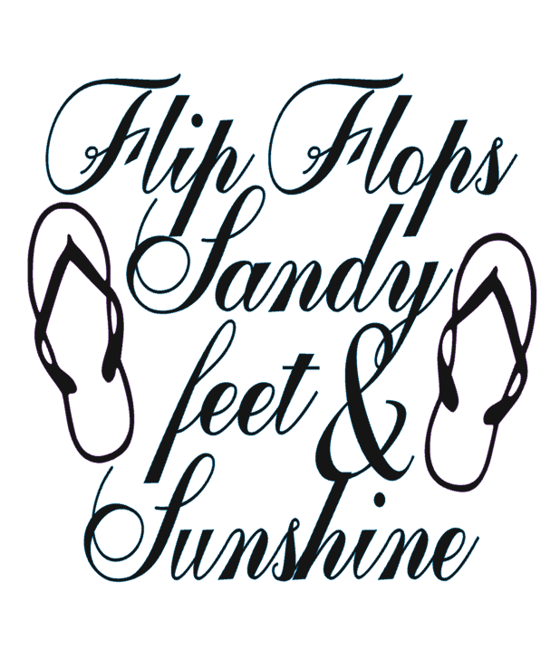 Flip Flops Sandy Feet & Sunshine Vinyl Decal Sticker For Home Cup Car Wall a5017-image