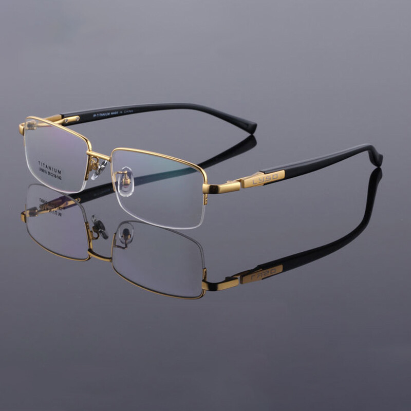 Titanium Eyeglass Frames for Men Glasses Frame Half Rimless Spectacle Frame