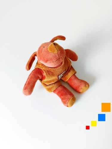 Peluche/Doudou Petit Chien Rouge Salopette Orange 20cm Les Zazous - Moulin Roty - 第 1/7 張圖片