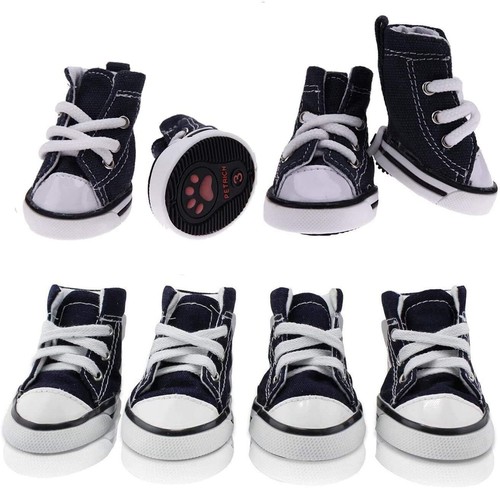 4 Pcs Pet Dog Puppy Canvas Sport Shoes, Sneaker Boots, Outdoor Nonslip Causal - Picture 16 of 25