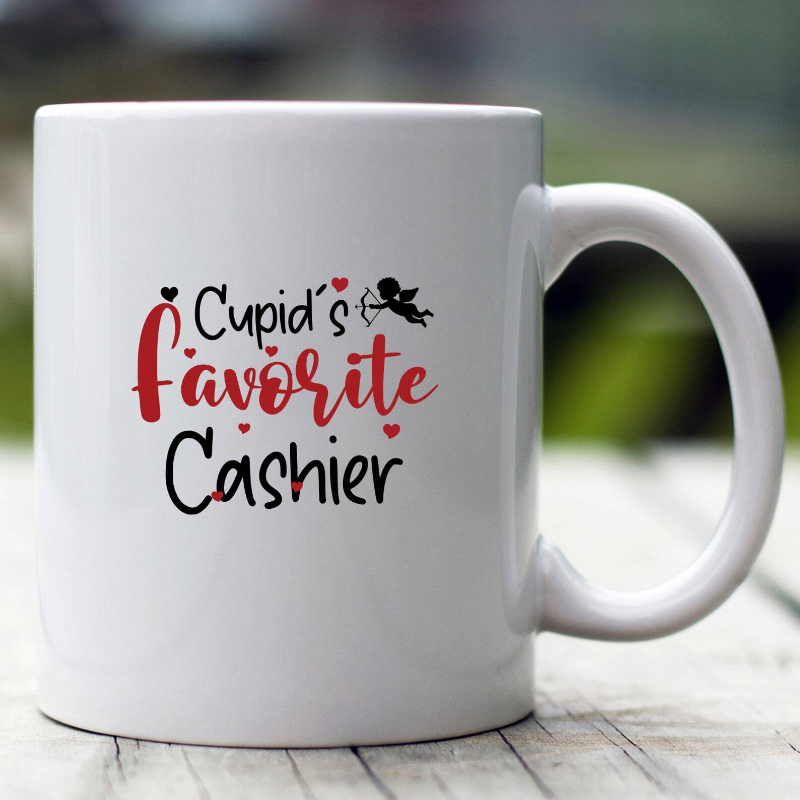 Cupid's Favorite Cashier Mug Valentine Cashier Mug Cashier Valentine Mug Cashier