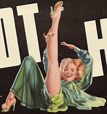 Vintage 1940s Foot High Melons Crate Label Risqué Pinup NOS Americana