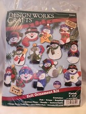 Design Works Crafts FELT Ornament Kit 5352 Makes 13 SNOWMAN NEW SEALED