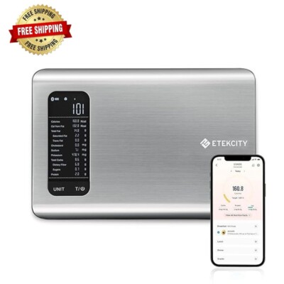 Etekcity Smart Kitchen Scale with App, Nutritional Calculator, 11lb Stainless St