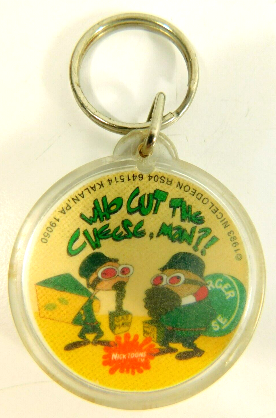 1993 Ren and Stimp Keychain Who Cut the Cheese Man Nicktoons Nicelodeon Vintage
