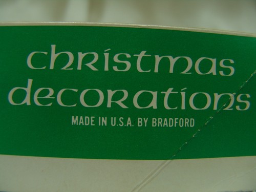 VINTAGE BLOW MOLD BELLS CHRISTMAS ORNAMENTS GOLD SPARKLE 6/BOX BRADFORD USA - Picture 3 of 3