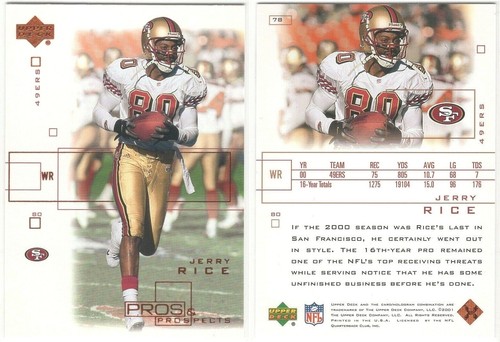 NFL Single Trading Cards Jerry Rice San Francisco 49ers - Picture 182 of 330