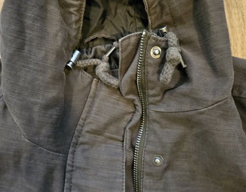 Levi's Women's Cotton Hooded Fishtail Parka Jacket In Army Green Size Medium - Picture 10 of 15