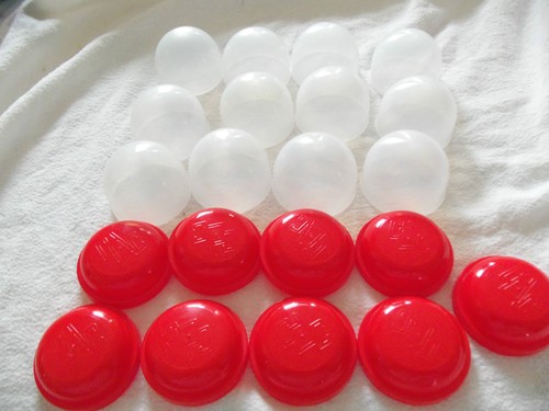 2" EMPTY RED VENDING CAPSULES BOX of 100 Tops & Bottoms