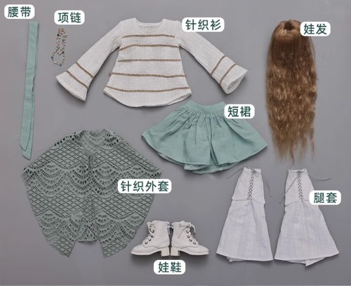 Neu Kleid Kleidung Perücke Haar Schuhe für 1/4 BJD Puppe Cirra 泱泱 A - Bild 12 von 12