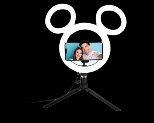 NEW Disney Mickey Mouse 12 Inch LED Ring Light Tripod Phone Holder for Tik Tok - Picture 3 of 4