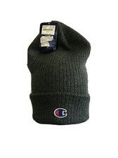 Champion Men's Dark Green Logo Cuff Ribbed Winter Warm Beanie Cap Hat One Size