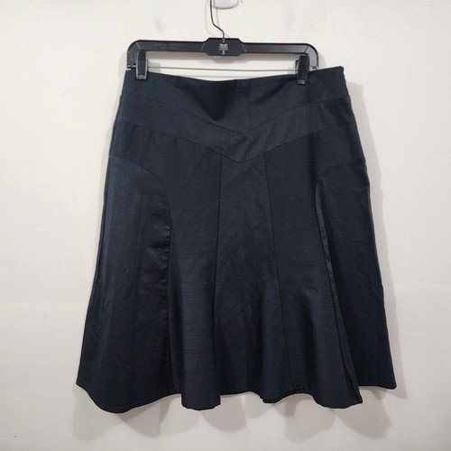 Parallel Flannel A-Line Skirt Black Stretch NEW NWT Career Work Wear Size 12