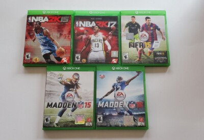 Xbox One Sports Games Lot- NBA 2K 15 And 17, Fifa 15, Madden 15 And 16