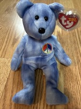 BLUE PEACE the Bear ✨️ MWMT ✨️ new Original TY Beanie Baby Plush 2003