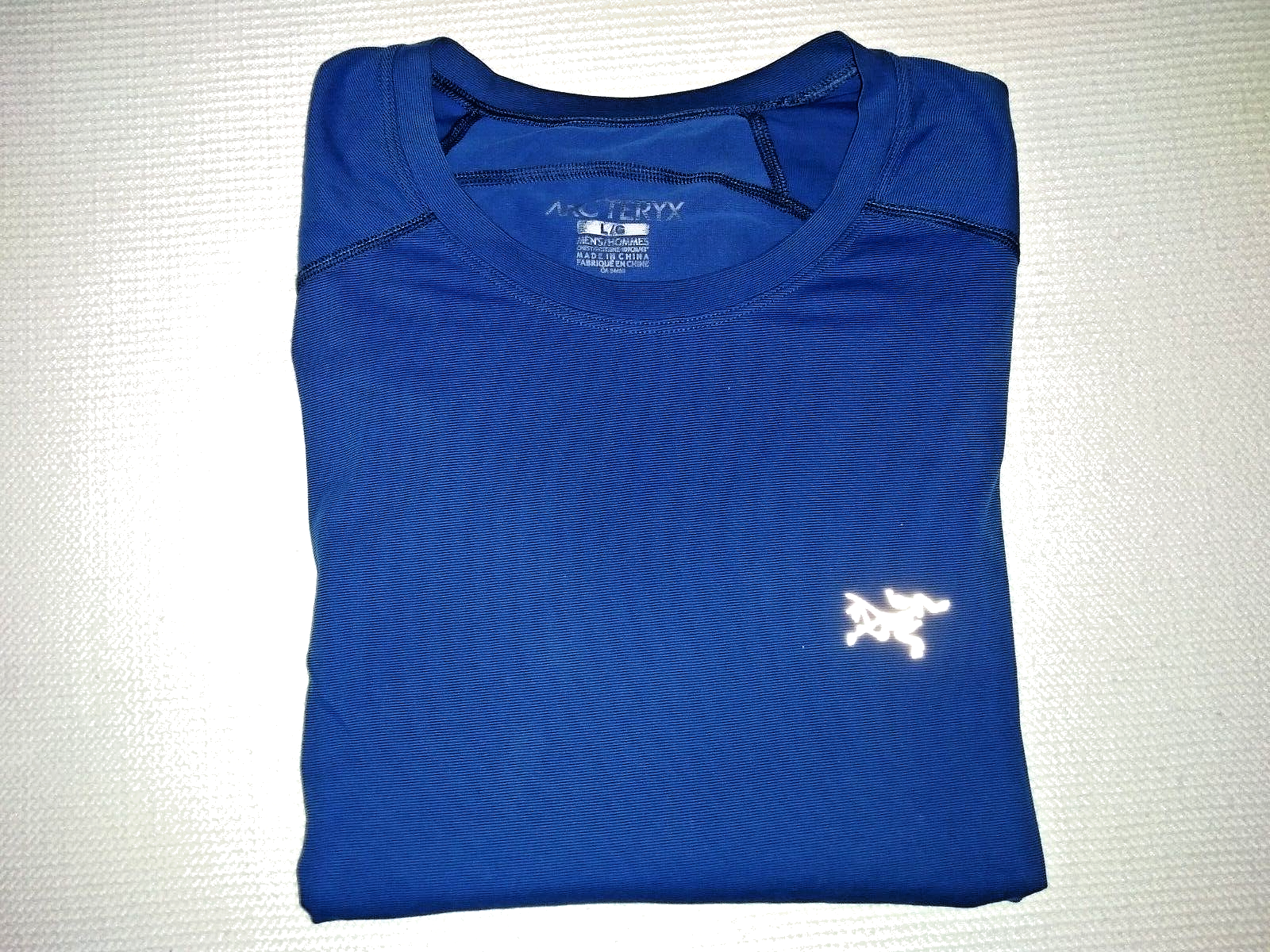 ARC'TERYX CREW MEN MAGLIETTA MANICHE LUNCHE BLU TURCHESE TAGLIA LARGE