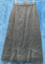 Tweed Wool Skirt Vintage 1960s Unbranded Black with Multicolored dots in fabric