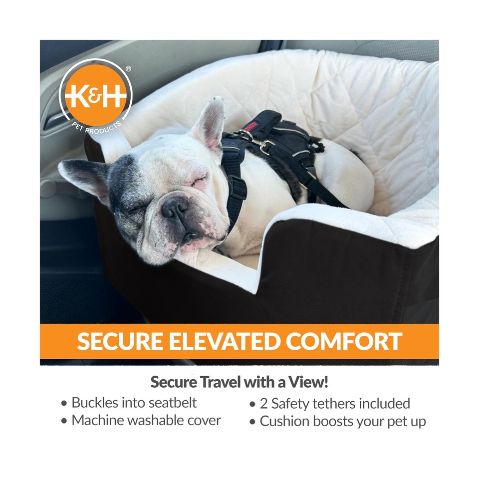 K&H Pet Products Bucket Booster Dog Car Seat with Dog Seat Belt for Car, Wash... eBay