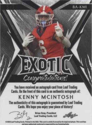 2023 Leaf Exotic Kenny McIntosh #BA-KMI for sale | eBay