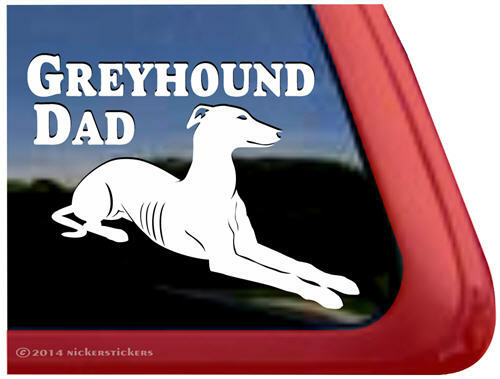 Lounging Greyhound Dad Dog Window Decal Sticker - Bild 1 von 3
