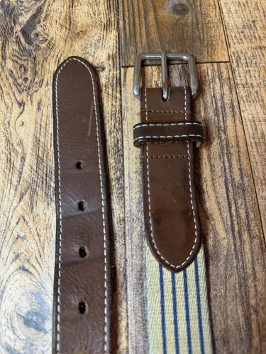 Peter Millar Yellow Pine Hills Golf Course Fabric Striped Belt Men’s 34 US - Picture 4 of 8