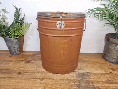 Vintage indische industrielle verzinkte Metall Reis Getreide Aufbewahrung Trommel Behälter Kanister