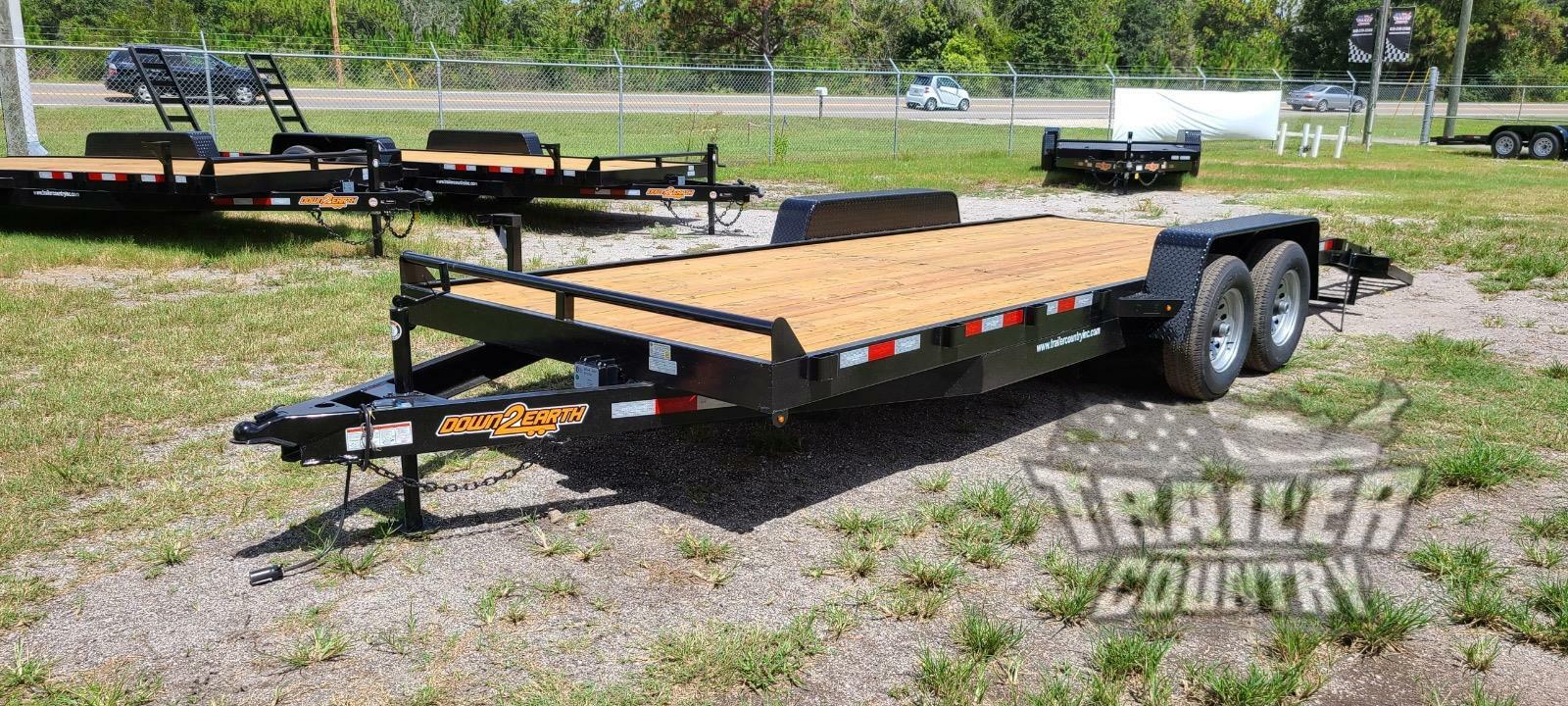NEW 2024 7 X 20 10K GVWR Heavy Duty Flatbed Wood Deck Equipment Trailer