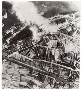 1942 Customs House Burning After Raf Bombing Dusseldorf Germany News Wirephoto Ebay