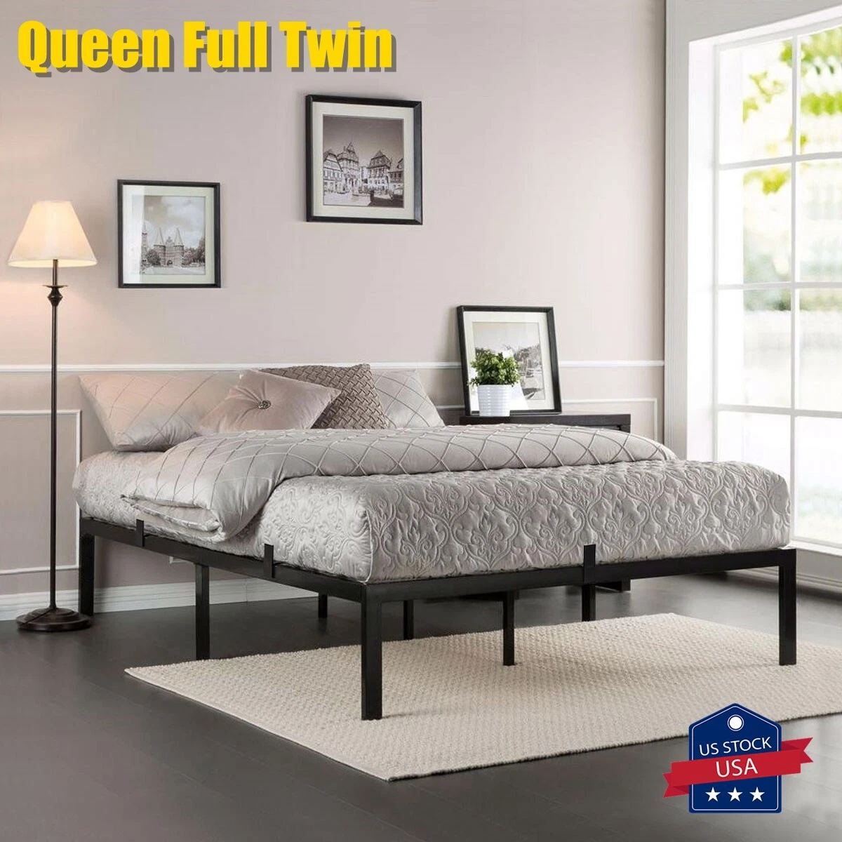 Queen size bed frame 2024 no box spring