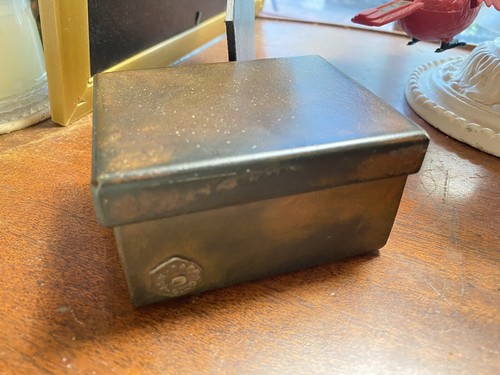 JAN BARBOGLIO Iron Trinket Box Forged Metal HOUSE BLESSING CROSS 3.75x3 - Picture 1 of 9