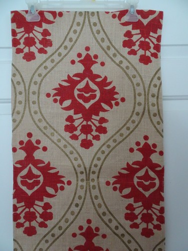 72" Burlap Table RunnerTaupe/Rust-Screen Print-NWOT-Cotton Lined-Farmhouse - Picture 2 of 5