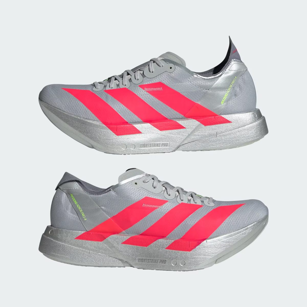 Adizero Adios Pro 4 Running Shoes in Silver Metallic / Lucid