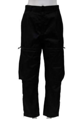 Prada Women Cargo Pants Size 42 Black Re Nylon Multi Zipped Pocket