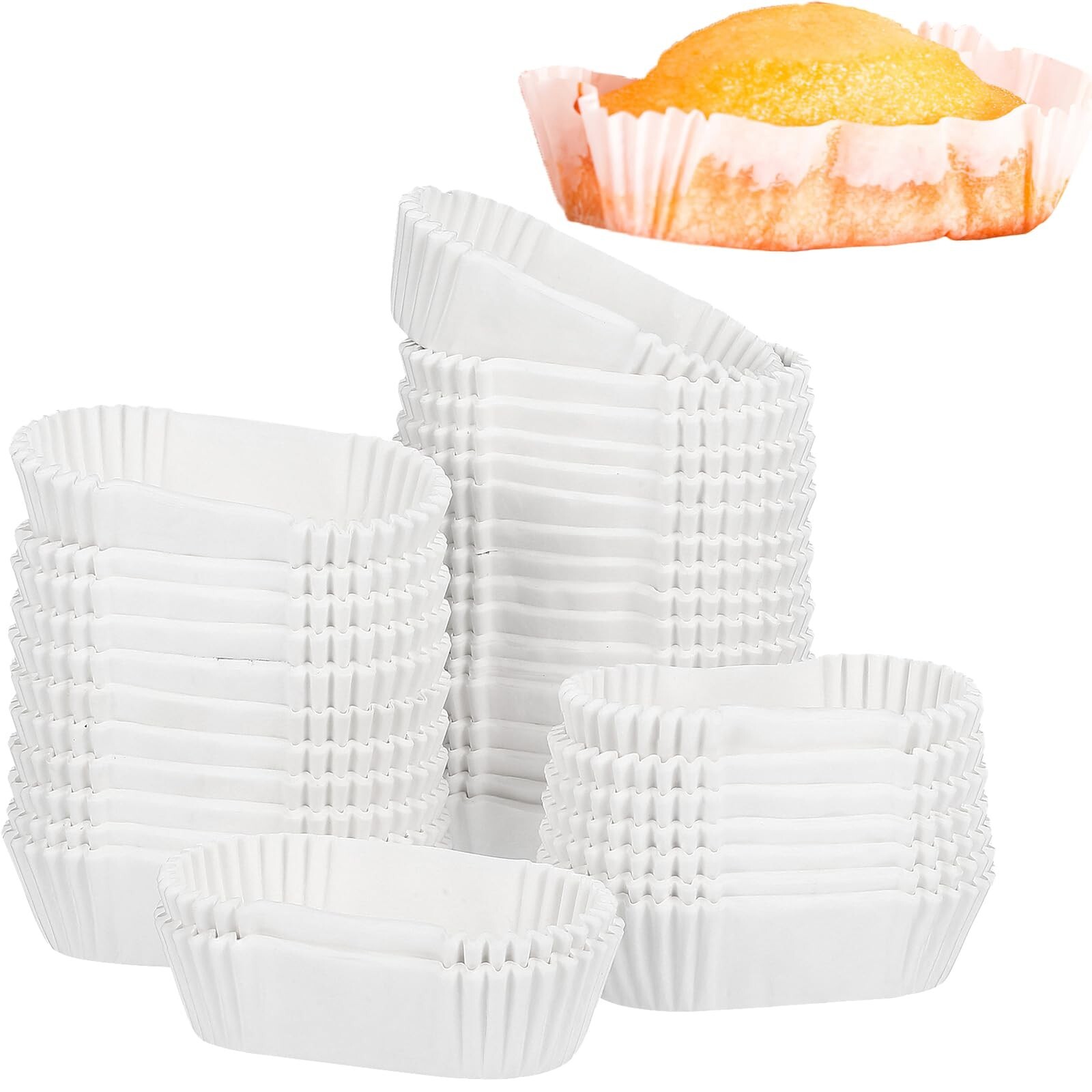 Healvian 1000 PCS Cupcake Liners,Bread Pans for Baking,Oval Paper Cake Cups,D...