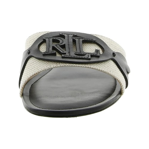 Lauren Ralph Lauren Damen Alegra Logo Canvas Logo Pantolette Sandale, schwarz Größe 6M - Bild 2 von 7