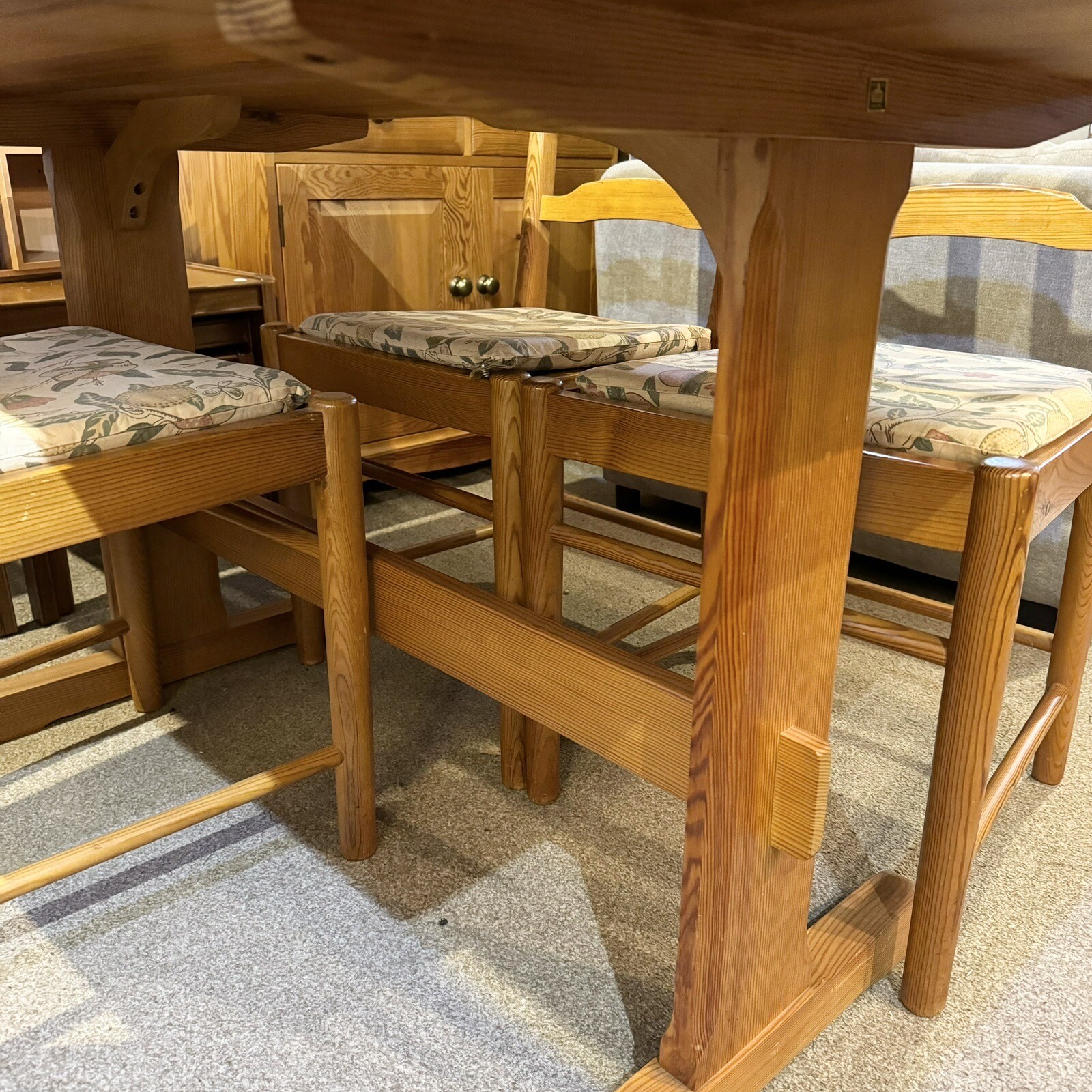 Vintage Ercol Refectory Dining/Kitchen Table & 4 Ladderback Chairs eBay