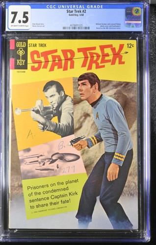 Cómics de Kirk y Spock de 1968 Star Trek #2 CGC 7,5 (muy finos) Gold Key 🔑 - Imagen 1 de 2